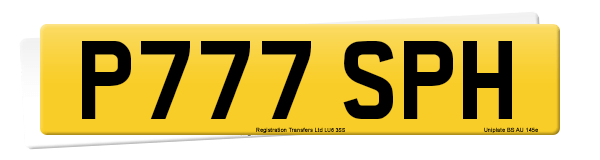 Registration number P777 SPH